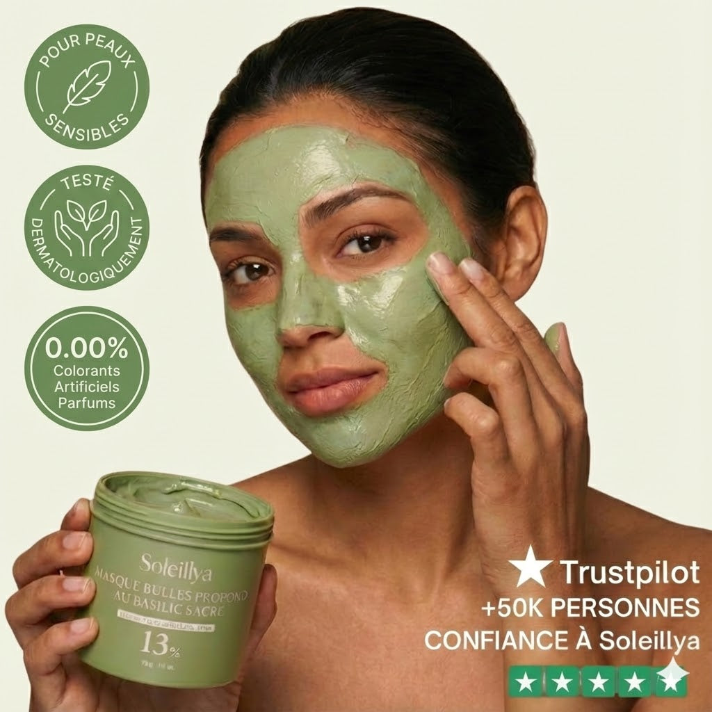 Soleillya™  Masque Bulles Profondes au Basilic Sacré